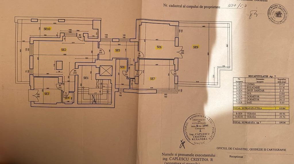 Penthouse 3 camere terasa 50 mp Calea Dorobanti bloc 2004 parcare subteran